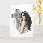Carte de voeux Vampire Sinner impardonnable (Fleur jaune)