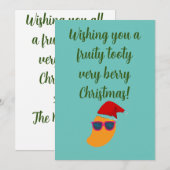 Carte de voeux Vegan Fruity Tooty Mango Xmas (Devant / Derrière)
