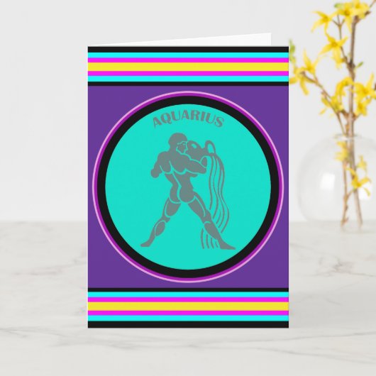 Carte de vœux Verseau (Fleur jaune)