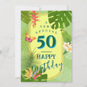 Carte de vœux verte annuelle de paradis tropical (Devant)