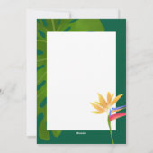 Carte de vœux verte annuelle de paradis tropical (Dos)