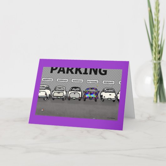 Carte de voeux verte de "parking" de Weenii (Devant)