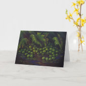 Carte de voeux verte de raisins (Fleur jaune)