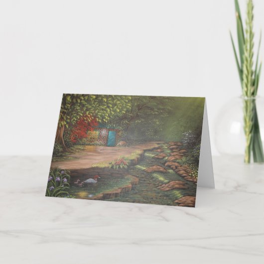 Carte de voeux verte de trésor (Devant)