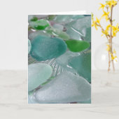 Carte de voeux verte de vibrations (Fleur jaune)