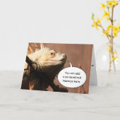 Carte de voeux verte d'iguane (Fleur jaune)