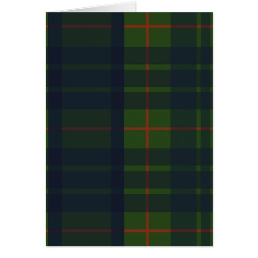 Carte de voeux verte et bleue Tartan Plaid (Devant)