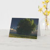 Carte de voeux verte et or (Fleur jaune)