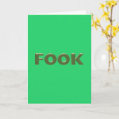 Carte de vœux verte Fook (Fleur jaune)