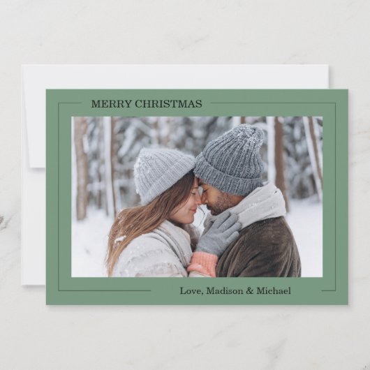 Carte de vœux verte Joyeux Noël (Devant)