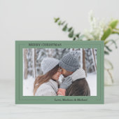Carte de vœux verte Joyeux Noël (Debout devant)