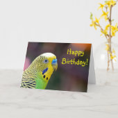 Carte de voeux verte pour l'anniversaire de la per (Fleur jaune)