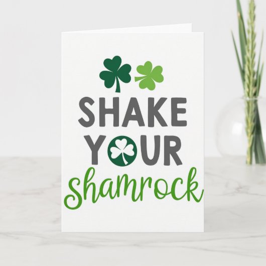 Carte de vœux verte Shake Your Shamrock (Devant)