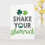 Carte de vœux verte Shake Your Shamrock (Fleur jaune)