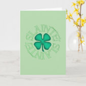 carte de vœux verte Slainte (Fleur jaune)