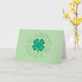 Carte de vœux verte Slainte (Fleur jaune)