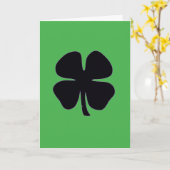 Carte de vœux verte Trèfle noir (Fleur jaune)