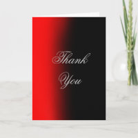 Carte de voeux Vertical Merci rouge noir