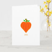 Carte de voeux verticale Coeur Citrouille (Fleur jaune)