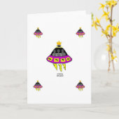 Carte de voeux verticale d'enlèvement d'Alien (Fleur jaune)