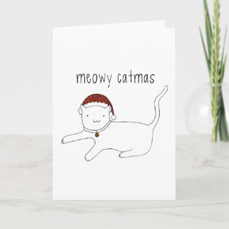 Carte de voeux verticale Meowy Catmas