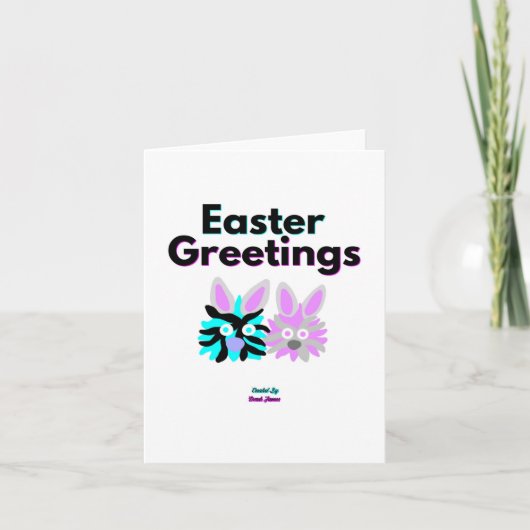 Carte de vœux verticale petite Bunny Fuzzies (Devant)