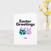 Carte de vœux verticale petite Bunny Fuzzies (Fleur jaune)