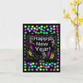 Carte de vœux verticale pour le Nouvel An (Fleur jaune)