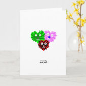 Carte de vœux verticale standard Heart Fuzzies (Fleur jaune)