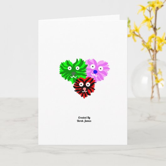 Carte de vœux verticale standard Heart Fuzzies (Fleur jaune)