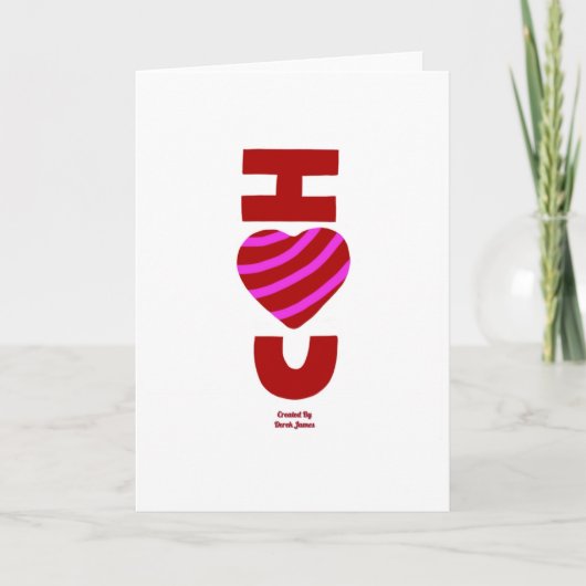 Carte de vœux verticale standard Je t'aime (Devant)