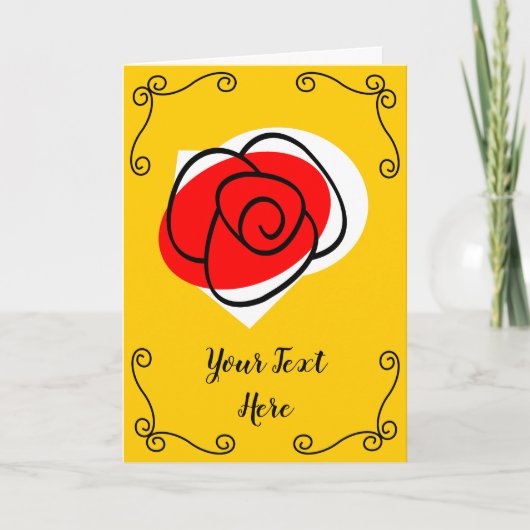 Carte de vœux verticale texte Coins de la rose esp (Devant)