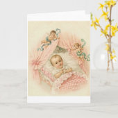 Carte de voeux Victorian Baby And Angels (Fleur jaune)