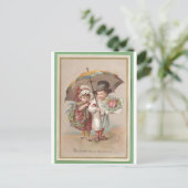 Carte de voeux Victorian Christams 1885 (Debout devant)