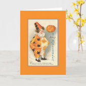 Carte de voeux Victorian Clown Halloween (Fleur jaune)