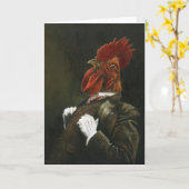 Carte de voeux Victorian Cockerel (Fleur jaune)