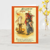 Carte de voeux Victorian Fortune Telling Halloween (Fleur jaune)