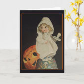 Carte de voeux Victorian Ghost Halloween (Fleur jaune)