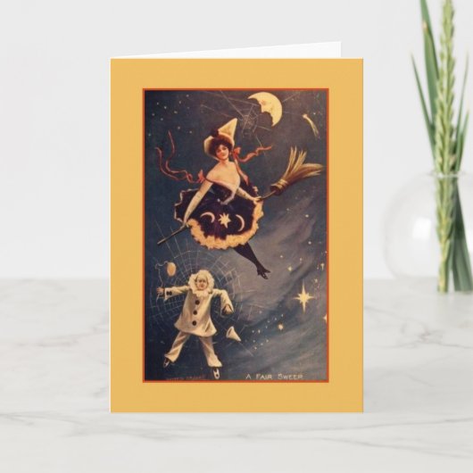 Carte de voeux Victorian Halloween Witch (Devant)