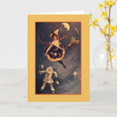 Carte de voeux Victorian Halloween Witch (Fleur jaune)