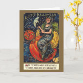 Carte de voeux Victorian Halloween Witch (Fleur jaune)