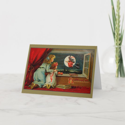 Carte de voeux Victorian Halloween Witch (Devant)