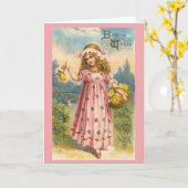 Carte de voeux Victorian Meilleurs voeux (Fleur jaune)