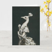 Carte de voeux Victorian Peacock Lady (Fleur jaune)