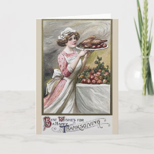Carte de voeux Victorian Thanksgiving Dinner Dinne
