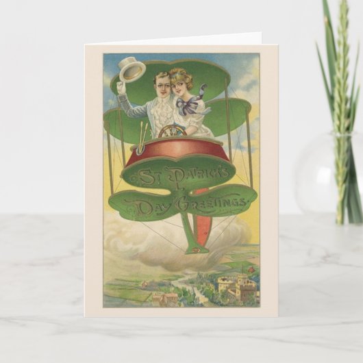 Carte de voeux victorienne de couples du jour de (Devant)