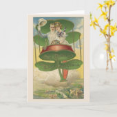 Carte de voeux victorienne de couples du jour de (Fleur jaune)