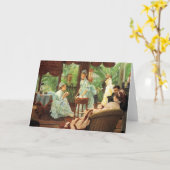 Carte de voeux victorienne de thé de James Tissot (Fleur jaune)