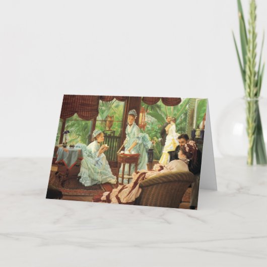 Carte de voeux victorienne de thé de James Tissot (Devant)