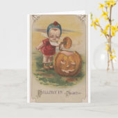 Carte de voeux victorienne d'Halloween (Fleur jaune)